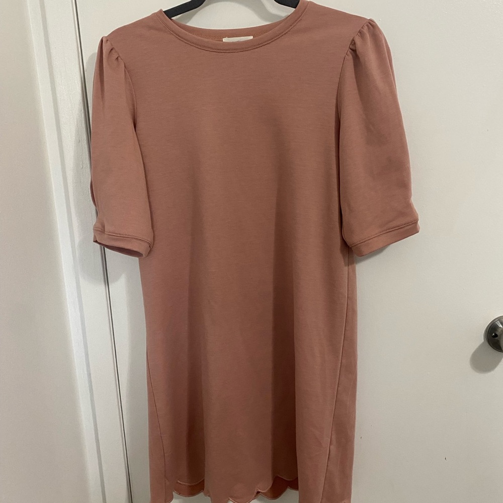 Elegant Mauve T-shirt Dress